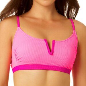 Salt + Cove XL Juniors V-Wire Ribbed Bralette Bikini Top Pink NWOT Sz XS